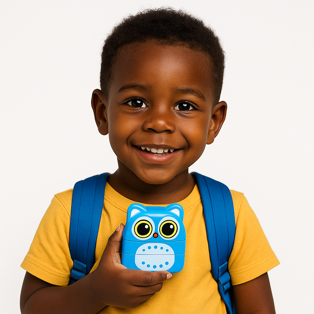 Sello de Nombre Infantil Animals Dual – Tinta Negra y Blanca Personalizado